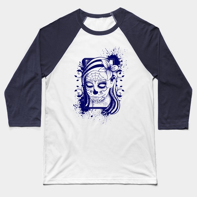 Day Of The Dead Girl Baseball T-Shirt by Dead Until Dark Clothing